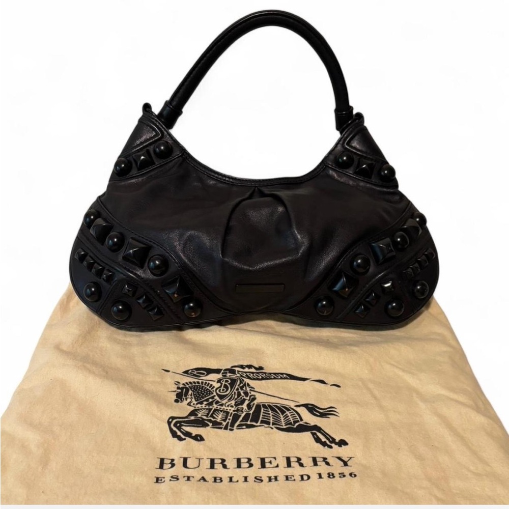Burberry black leather shoulder bag
